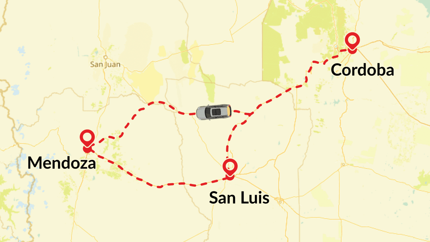 Más de mil kilómetros en taxi en Argentina