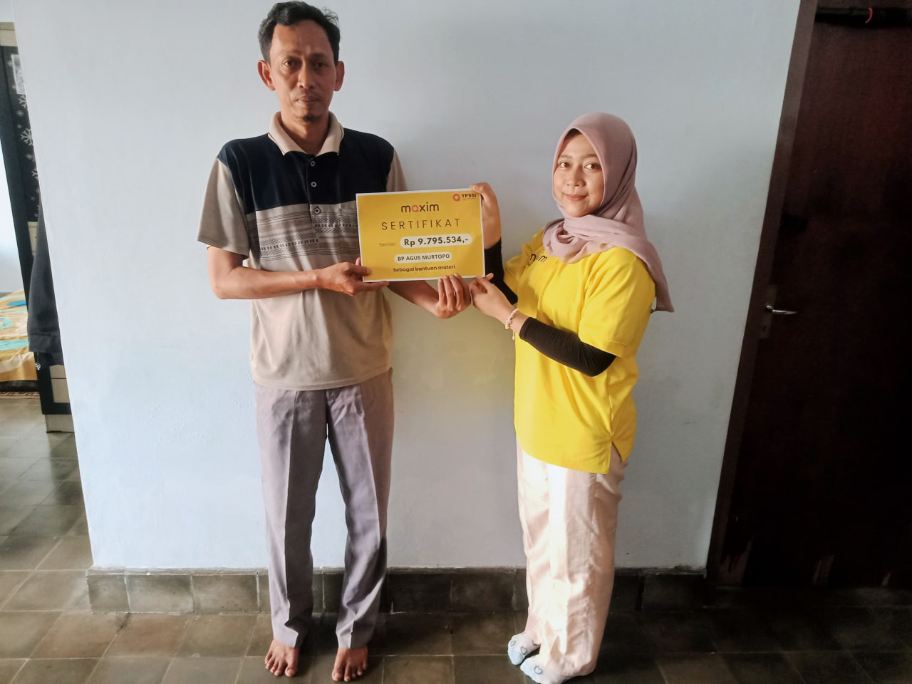 ​YPSSI Berikan Santunan Kepada Pengemudi Maxim Lebih Dari Rp 9,000,000 DI Klaten