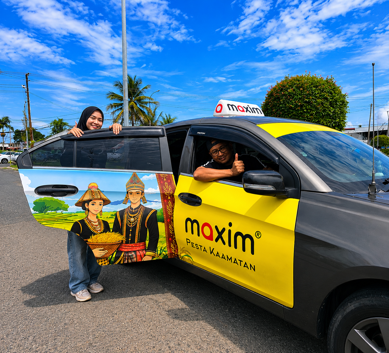 Maxim Raikan Kaamatan dengan Perjalanan Percuma dan Poskad Eksklusif Menampilkan Karya Artis Tempatan Sabah